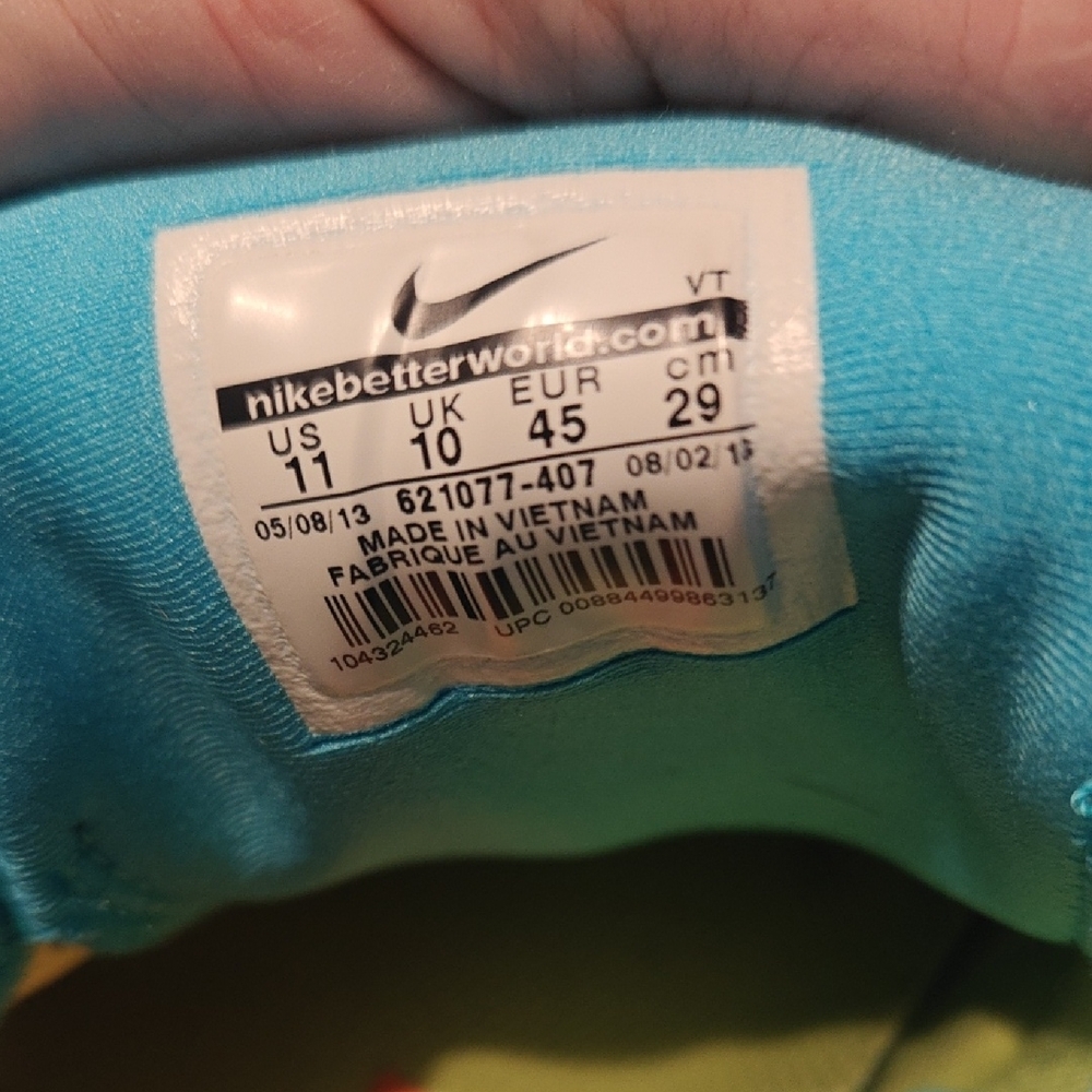 Nike Air Max Mens Size 11 Teal/Turquoise - Picture 3 of 5